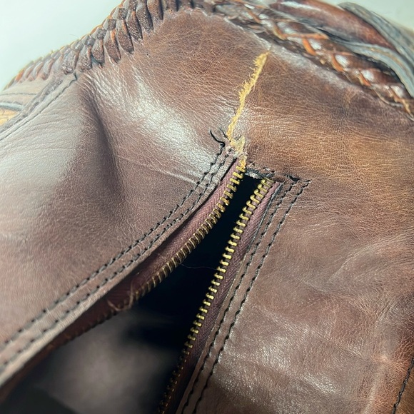 Leather Tightly Woven Wicker Extra Large Double Handle Shoulder Strap Travel Bag - Picture 14 of 16